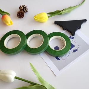 סרט דקורטיבי ירוק לאריזת פרחים, 30 יארד, דבק אקרילי עמיד למים, ניתן להתאמה אישית, לעבודות יצירה, ישירות מהמפעל - Product Image 2