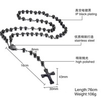 Cadeau religieux Catholique Gallstone Chapelet Collier Perles de Prière Croix Collier Saint Père Médaille Croix Saint Benoît Patron