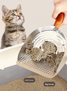 Grande <span class=keywords><strong>pelle</strong></span> à litière pour chat en acier inoxydable vendue à chaud pour <span class=keywords><strong>Amazon</strong></span> outil de nettoyage de chat transfrontalier écologique - Product Image 3