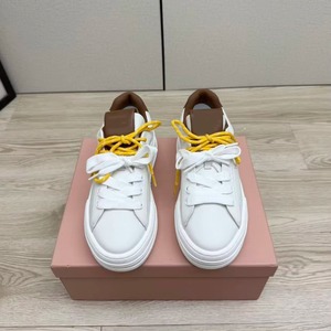 Baskets compensées de luxe en cuir véritable pour femme, couleur contrastée blanc-marron, semelle épaisse, chaussures de créateur tendance pour la marche quotidienne - Product Image 5
