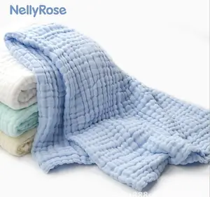 Serviette de bain pour nouveau-né, serviette en gaze de coton, 6 couches, boîte-cadeau 106x106cm, couette pour bébé, cadeau prénatal