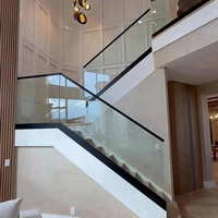 Rampe en verre sans cadre en aluminium HIMOWAY pour escalier intérieur et balcon