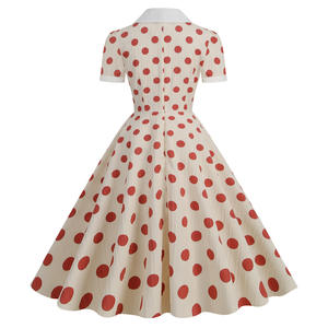 Womenpolka Dot 50s 60s Vintage Dancing Swing Jive <span class=keywords><strong>Rockabilly</strong></span> Robes Manches Courtes Robe Vintage - Product Image 3