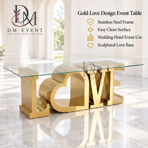 Mesa de Comedor Rectangular de Acero Inoxidable Dorado de Lujo, Base de Pedestal Floral Art Deco para Suministro de Banquetes de Boda en Hoteles - Product Image 1