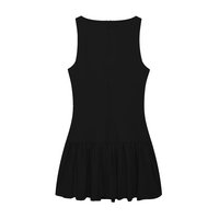 Robe courte sans manches à col rond et nœud papillon, style streetwear, nouvelle collection printemps-été, coupe trapèze, tendance
