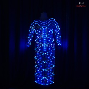Traje de Baile LED, <span class=keywords><strong>Ropa</strong></span> Luminosa <span class=keywords><strong>Futurista</strong></span> para Conciertos, Festivales, Discotecas, DJ, Carnaval, Fiestas Temáticas y Espectáculos - Product Image 2