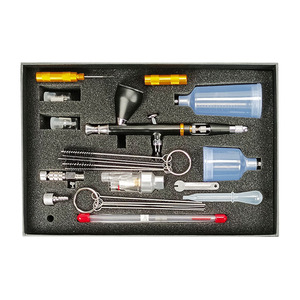 Ensemble d'aérographes avec buses de 0,2 à 0,5 mm, alimentation par gravité, double action, pression réglable, pour art, maquillage, artisanat du cuir, retouche et peinture - Product Image 3