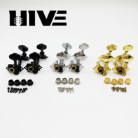 HIVE Plum Blossom Handle Open Type Tail-hole 2R2L 4 String Ukulele Tuning Peg Accessories for 4 String Ukulele with Gasket Screw