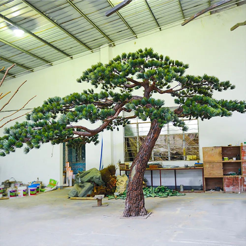 artificial plants factory Haihong supplier artificial pine potte tree artificial bonsai tree for garden home decor