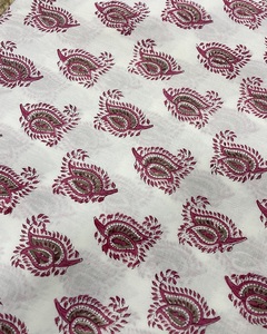 Block Print Cotton Voile Soft Light <b>Weight</b> Running Summer Dressmaking Kimono Shirt Making Fabric By The Yard - Product Image 3