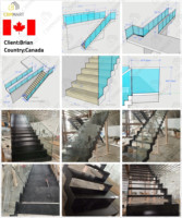 Escalier en colimaçon à double poutre incurvée en bois massif personnalisé CBMmart, facile à installer, pour villa intérieure