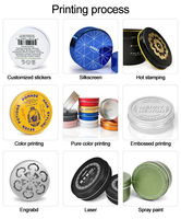 Boîte de rangement cosmétique ronde avec logo personnalisé, bocal en aluminium de qualité alimentaire avec couvercle à vis, emballage cadeau imprimé avec image