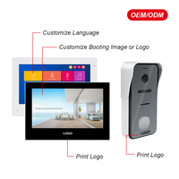Videoportero con Intercomunicador y Contraseña RFID de 7 Pulgadas, con Cámara IR de 1000 TV Lines y 1080P, con Cerradura de Puerta sin Electrodomésticos