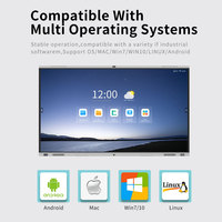 Tableau blanc interactif Amdox de haute qualité 86 pouces, écran LCD intelligent 4K, tactile 20 points, Android 8 Go/128 Go, panneau plat coulissant