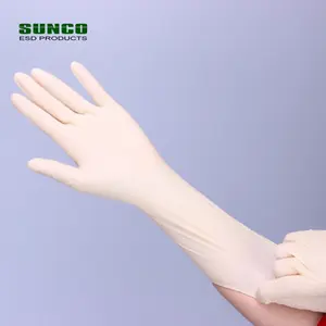 จัดส่งฟรี ถุงมือยางลาเท็กซ์แบบเรียบและแบบมีลาย ขนาด 9 นิ้ว หนา 4 มิล ป้องกันน้ำมัน กันลื่น ไม่มีแป้ง สำหรับใช้ในห้องคลีนรูม - Product Image 1