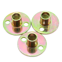 Venta Directa de Fábrica, Tuercas de Seguridad de Tres Orificios Galvanizadas Tipo Cap T de 25 mm de Espesor, Estilo Escalada, para Patas de Muebles y Sofás