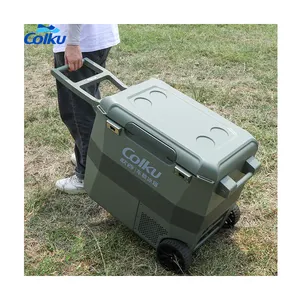 Factory supply 4x4 small car fridge portable freezer 12v 24v portable refrigerator camping car fridge for outdoor with wheels