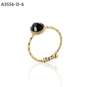 Anillo de Moda Amy Amy, Chapado en Oro, con Piedra Natural Redonda en Engaste Biselado, Estilo Bohemio, Joyería para Mujer, Regalo, Uso Diario - Product Image 2