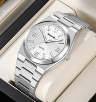 SKMEI 2761 Unisex Mode Casual Luxus Business Edelstahl-Legierung Armband Analog Quarz-Uhr Wasserdicht