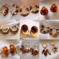 Boucles d'oreilles clous Maillard Vintage Curry en pierre naturelle pour femme, style niche Hong Kong, luxe léger, haut de gamme, élégantes, mode, mariage