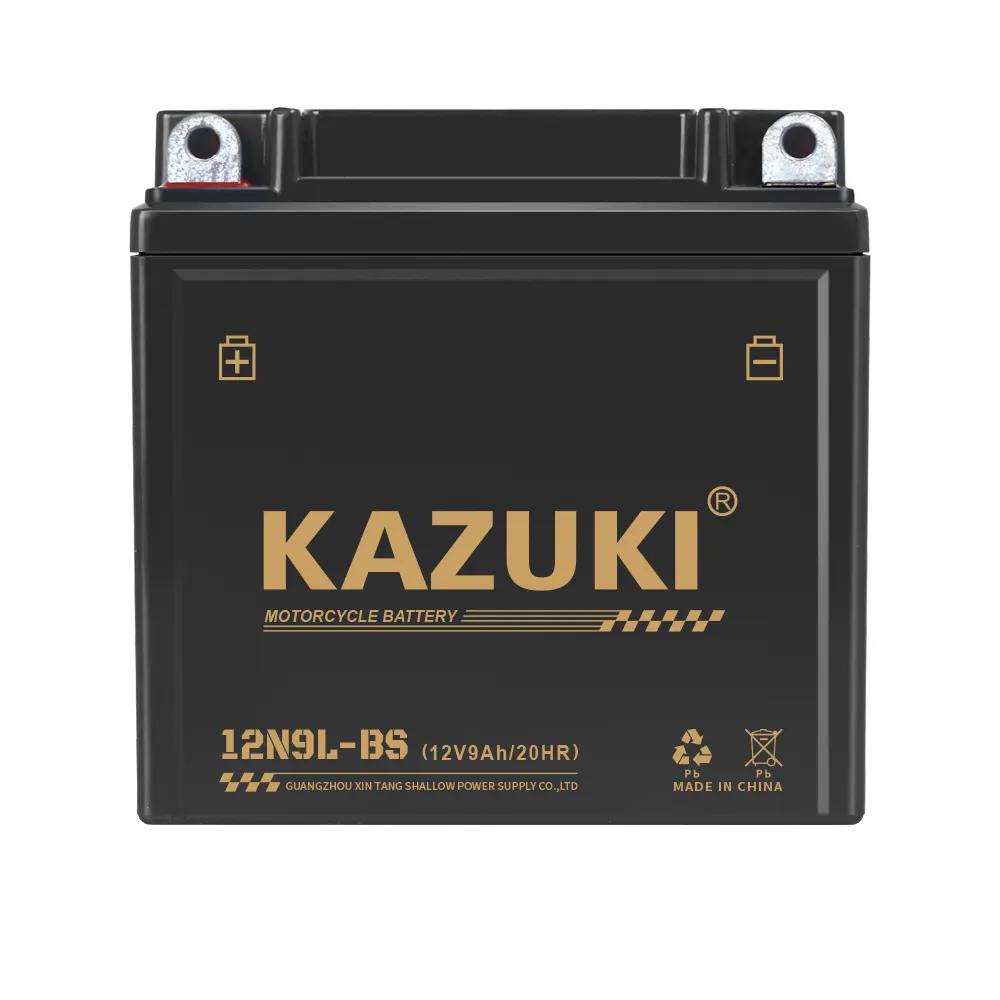 Kazuki 12n9l-bs các nhà sản xuất bán buôn xe gắn máy chì axit pin bắt đầu điện pin 12V Pin xe gắn máy cho xe gắn máy
