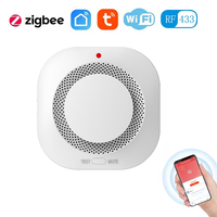 Détecteur de fumée intelligent Zigbee/Wi-Fi/sans fil, alimenté par piles, en plastique, avec alarme de 90 dB, couverture de 20 à 40 m², pour maisons intelligentes et hôtels