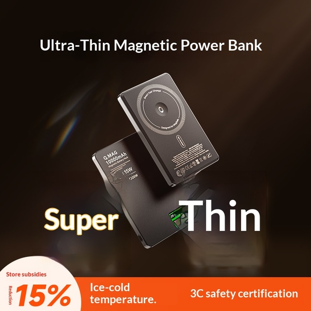 3 in 1 Qi2 Magnetic Wireless Charging Bank Ultra-thin Power Bank for Apple External Battery Power Bank