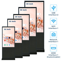 Écran publicitaire LCD vertical intérieur de 49, 55 et 65 pouces pour la publicité commerciale, affichage numérique WiFi pour les magasins et les hôtels