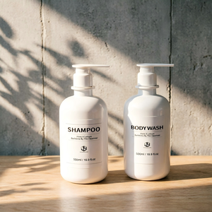 Flacone per Shampoo in PET Biodegradabile Bianco da 500ml con Pompa per Siero, Lozione e Sapone Liquido per la Cura della Pelle - Product Image 5