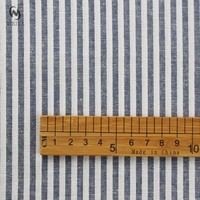 Tissu rayé de 4 mm en lin mélangé respirant et antibactérien naturel, 15 % lin, 85 % coton, teint en fil, pour chemises et robes