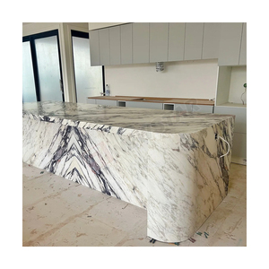 Comptoir de cuisine moderne en marbre Calacatta Viola personnalisé Newstar, îlot en marbre - Product Image 2