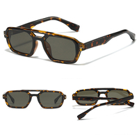 Lunettes de soleil rétro unisexes à double pont, monture fine polarisée en TR90, protection UV400, monture intégrale