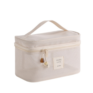 Custom New Portable Tote Zipper See Through Mesh Shampoo <strong>Shower</strong> Storage Cosmetic Makeup Toiletry <strong>Bag</strong> - Product Image 6