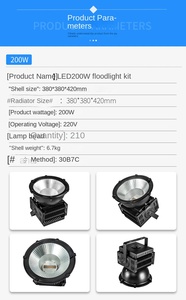 ไฟส่องสว่าง LED 200W COB ตัวเรือนอะลูมิเนียม IP66 6000K แสงเดย์ไลท์ ลำแสงกว้าง สำหรับภายนอกอาคาร แสงสว่างสำหรับจัดสวน ความสว่างสูง CRI 80 พร้อมเซ็นเซอร์ตรวจจับแสง - Product Image 3