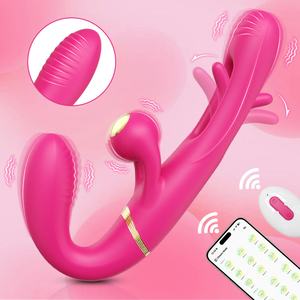 Vibromasseur double extrémité sans bretelles, à porter sur le point G - Jouets sexuels pour femmes <span class=keywords><strong>lesbiennes</strong></span> avec 10 modes <span class=keywords><strong>de</strong></span> vibration et <span class=keywords><strong>de</strong></span> battement, en silicone - Product Image 3