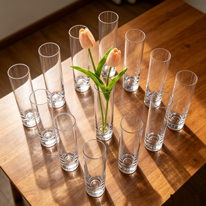Venta al por Mayor de Fábrica, Paquete a Granel de Mini Jarrones Cilíndricos de Vidrio Transparente, Centro de Mesa Floral Moderno para Decoración de Mesa del Hogar - Product Image 2