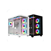 OEM ODM PC Desktop Game Chassis Curved TG Glass Mid Tower Steel MicroATX CPU Cabinet Gamer Case