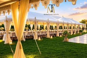 Premium Outdoor Catering Food Counter Canopy Setup with Elegant Drapes for <b>Wedding</b> Event Buffet - Product Image 4