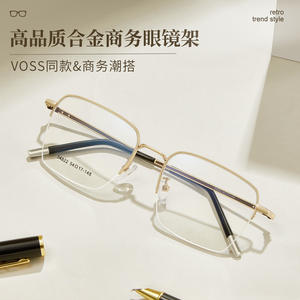 Monture de lunettes rectangulaire semi-cerclée en métal Voss pour homme 54-17-148, pont moyen, verres en résine, origine Danyang - Product Image 2