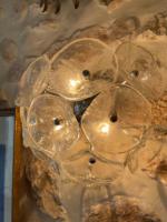 Lustre décoratif rond pour mariage avec fleurs en verre, style moderne