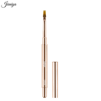 Ensemble de pinceaux de construction de gel UV ovales et plats avec manche en métal doré rose, 6 pièces ou ensemble de pinceaux de nail art
