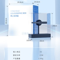 Mini Ventilador Holográfico 3D de Escritorio, Proyector de Hologramas Pequeño para Interiores, Opción OEM, 1 Año de Garantía, Control Remoto por Aplicación, Ideal para Regalo