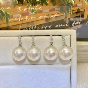 Ensemble d'accessoires en argent S925 pour la création de bijoux, support vide, pendentif diamant unique, accessoires pour boucles d'oreilles, style tendance, argent - Product Image 4