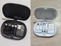Kit de Cable USB Trenzado de PVC 6 en 1, 60W 3A, Carga Rápida, Adaptador de Viaje Multifuncional con Espejo para Teléfono Móvil