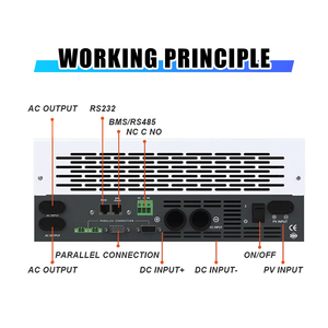 11KW Hybrid Solar <b>48V</b> to 220V/230V AC Pure Sine Wave Dual MPPT On/Off Grid with <b>Battery</b> Backup - Product Image 1