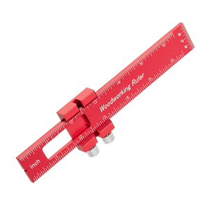 Règle multifonctionnelle de type T de 6/8/12 pouces en alliage d'aluminium Règle à tracer de précision pour le travail du bois Règle de poche en métal - Product Image 1