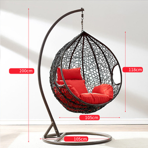 Sedia a dondolo da esterno durevole di vendita calda doppio cesto appeso sedia in vimini <span class=keywords><strong>nido</strong></span> d'uccello altalena da esterno - Product Image 4