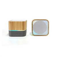 Altavoz Bluetooth de Madera de Bambú con Batería Integrada y Avisos de Voz; Portátil para Uso en Interiores y Exteriores, para Escritorio, Auto y Hogar