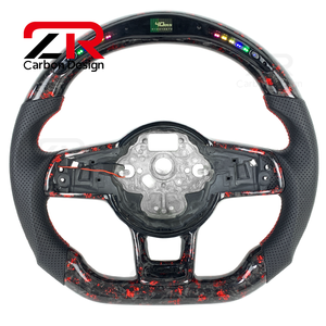 Volant en fibre de carbone forgé avec écran LED pour Volkswagen MK7 <span class=keywords><strong>Golf</strong></span> <span class=keywords><strong>7</strong></span> GTI MK6 <span class=keywords><strong>GTD</strong></span> R Gts R-Line Tiguan Scirocco Passat Polo - Product Image 1