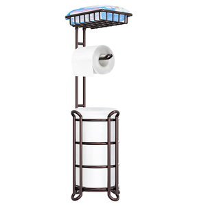 Premium Quality Floor Free Standing <strong>Toilet</strong> Tissue Paper Roll Storage Holders <strong>Wipes</strong> <strong>Dispenser</strong> With Shelf for Bathroom - Product Image 6